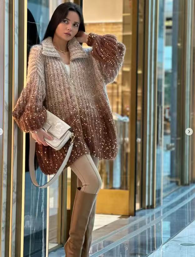 Luxury Elegant Sequined Knit Sweater