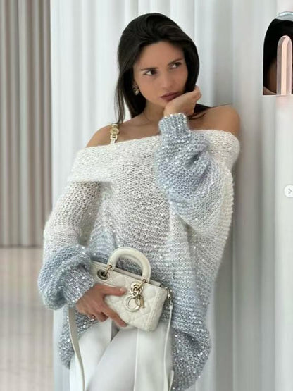 Luxury Elegant Sequined Knit Sweater