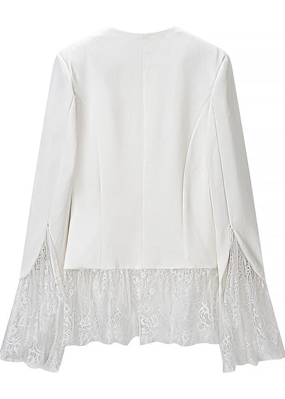 French Chic Lace Panel Commute Blazer