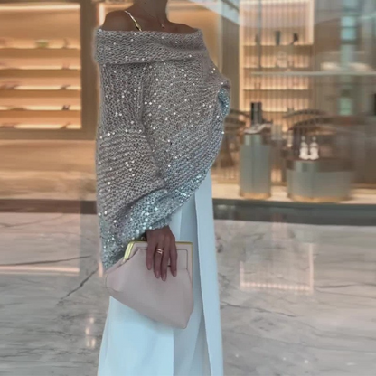 Luxury Elegant Sequined Knit Sweater